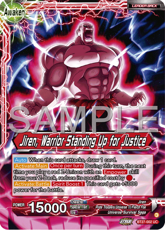 Jiren // Jiren, Warrior Standing Up for Justice - History of Z - Uncommon - BT27-002