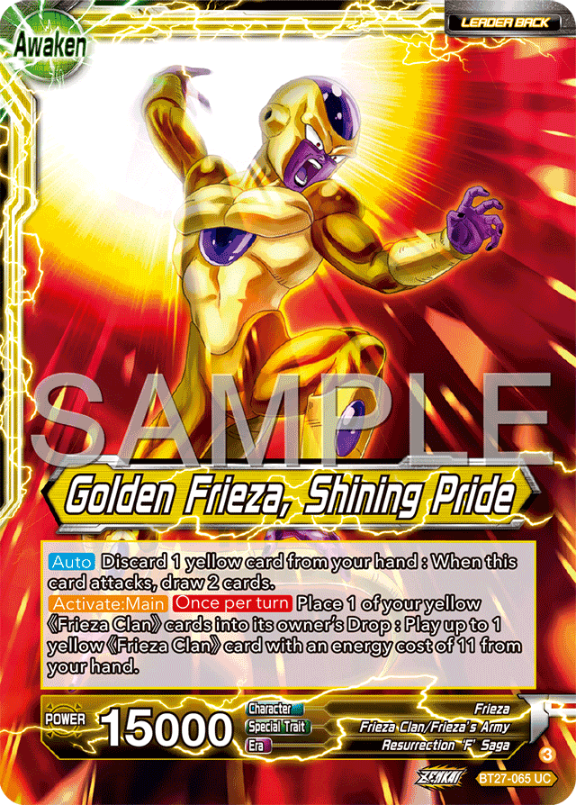 Frieza // Golden Frieza, Shining Pride - History of Z - Uncommon - BT27-065