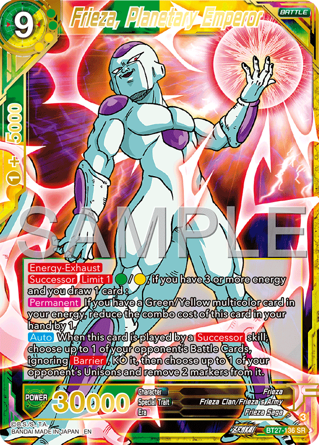 Frieza, Planetary Emperor - History of Z - Super Rare - BT27-136