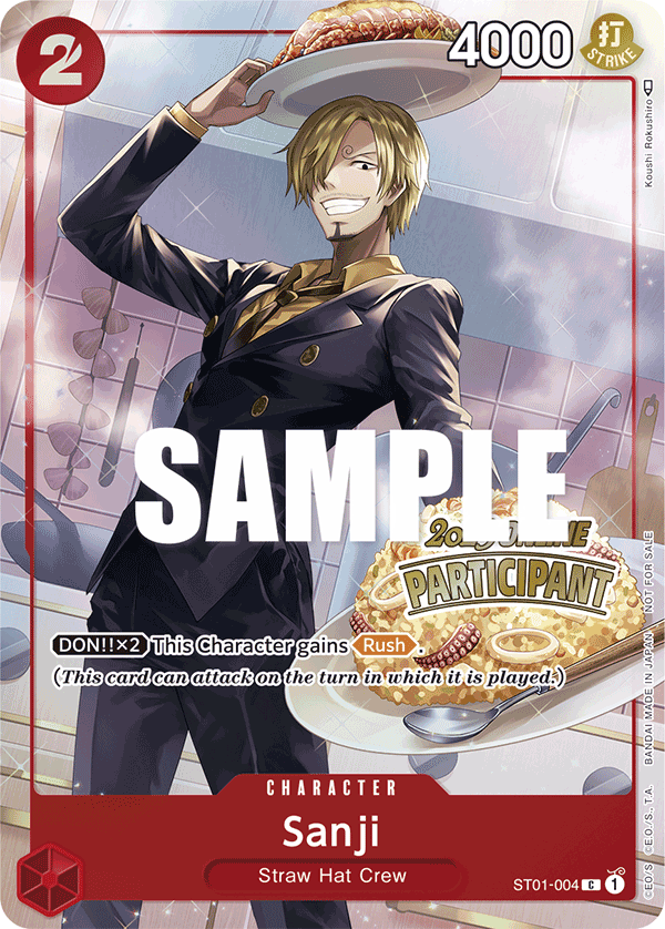 Sanji (Online Regional 2023) [Participant] - One Piece Promotion Cards - PR - ST01-004