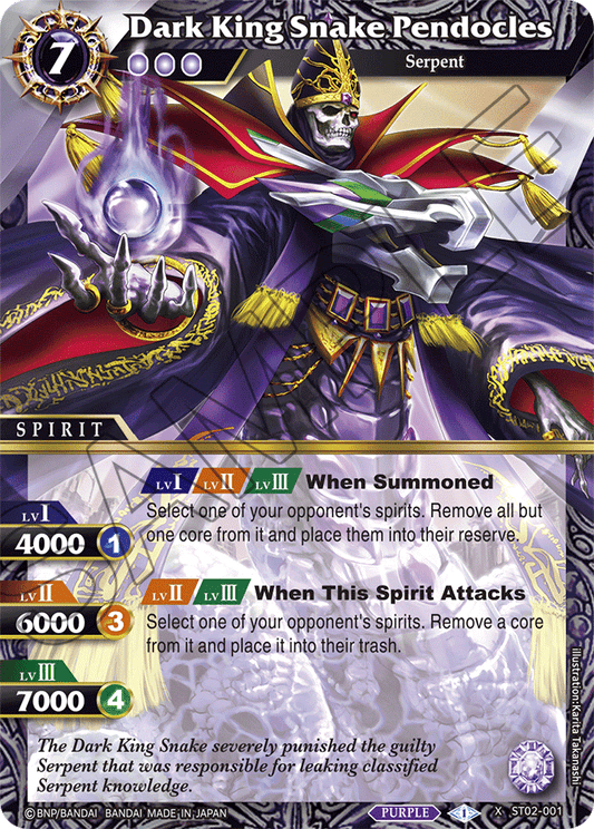 Dark King Snake Pendocles - Starter Deck 02: Call of the Curse - X Rare - ST02-001