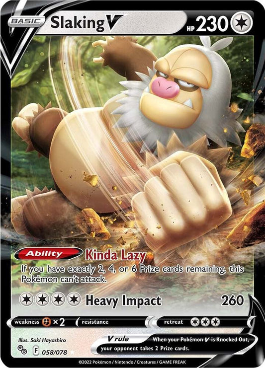 Slaking V - Pokemon GO - Ultra Rare - 058/078