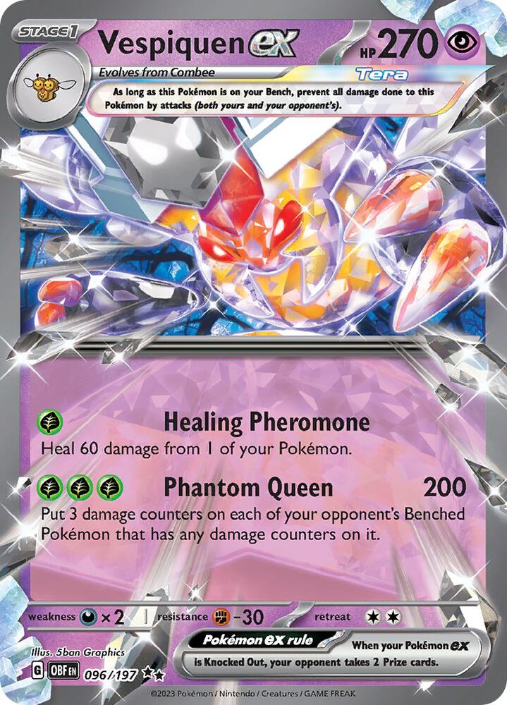 Vespiquen ex - SV03: Obsidian Flames - Double Rare - 096/197