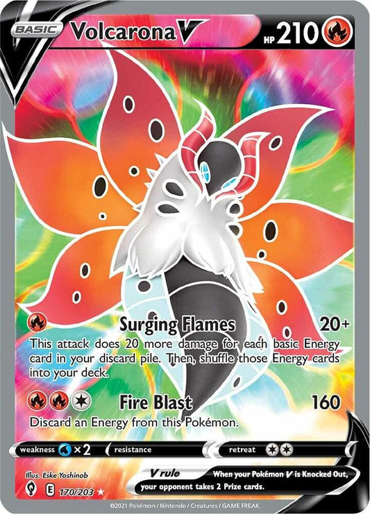 Volcarona V (Full Art) - SWSH07: Evolving Skies - Ultra Rare - 170/203