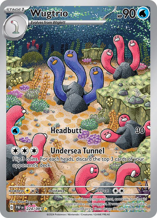 Wugtrio - 224/091 - SV: Paldean Fates - Illustration Rare - 224/091