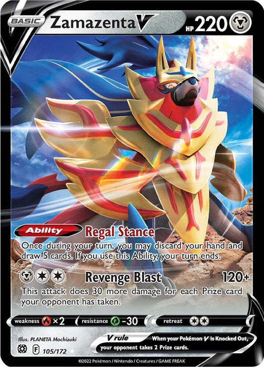 Zamazenta V - SWSH09: Brilliant Stars - Ultra Rare - 105/172