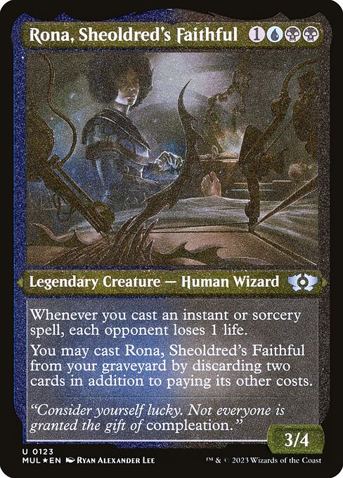 Rona, Sheoldred's Faithful (Foil Etched) - March of the Machine: Multiverse Legends - U - 123