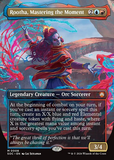 Rootha, Mastering the Moment (Borderless) - Commander: Secrets of Strixhaven - M - 8