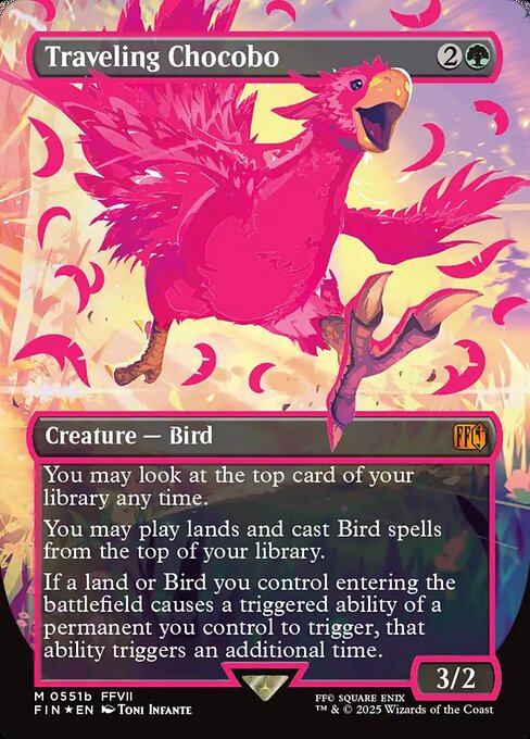 Traveling Chocobo (Borderless) (Neon Ink Pink) - FINAL FANTASY - M - 551b