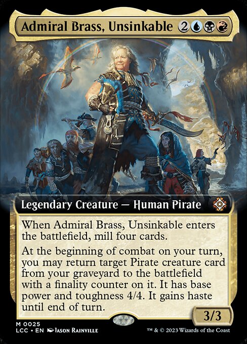 Admiral Brass, Unsinkable (Extended Art) - Commander: The Lost Caverns of Ixalan - M - 25