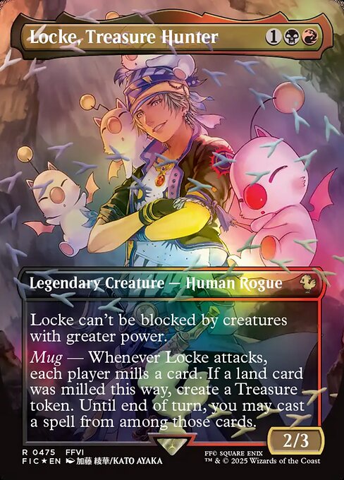 Locke, Treasure Hunter (Borderless) (Chocobo Track Foil) - Commander: FINAL FANTASY - R - 475