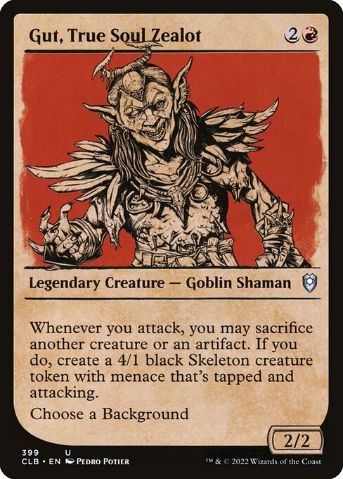 Gut, True Soul Zealot (Showcase) - Commander Legends: Battle for Baldur's Gate - U - 399