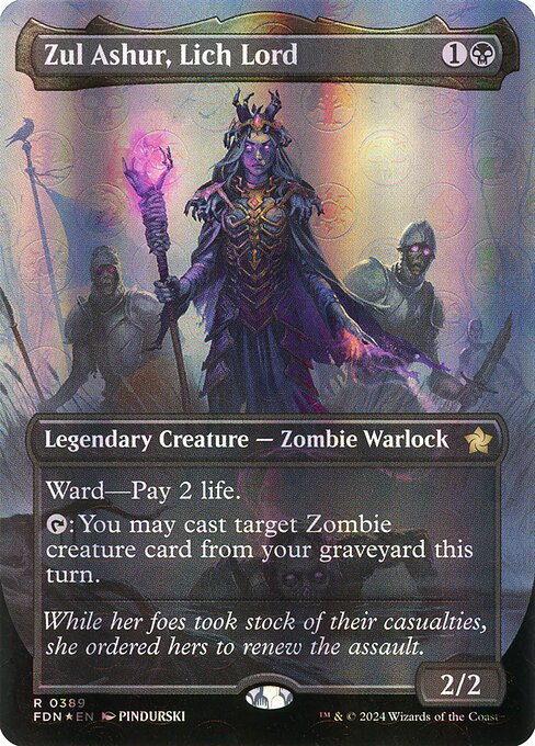 Zul Ashur, Lich Lord (Borderless) (Mana Foil) - Foundations - R - 389