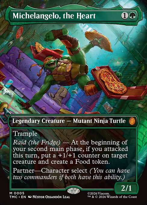 Michelangelo, the Heart (0005) (Borderless) - Commander: Teenage Mutant Ninja Turtles - M - 5