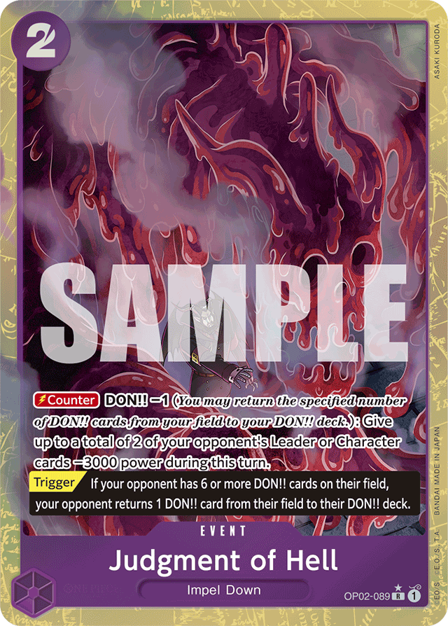 Judgment of Hell (Alternate Art) - Premium Booster -The Best- - R - OP02-089