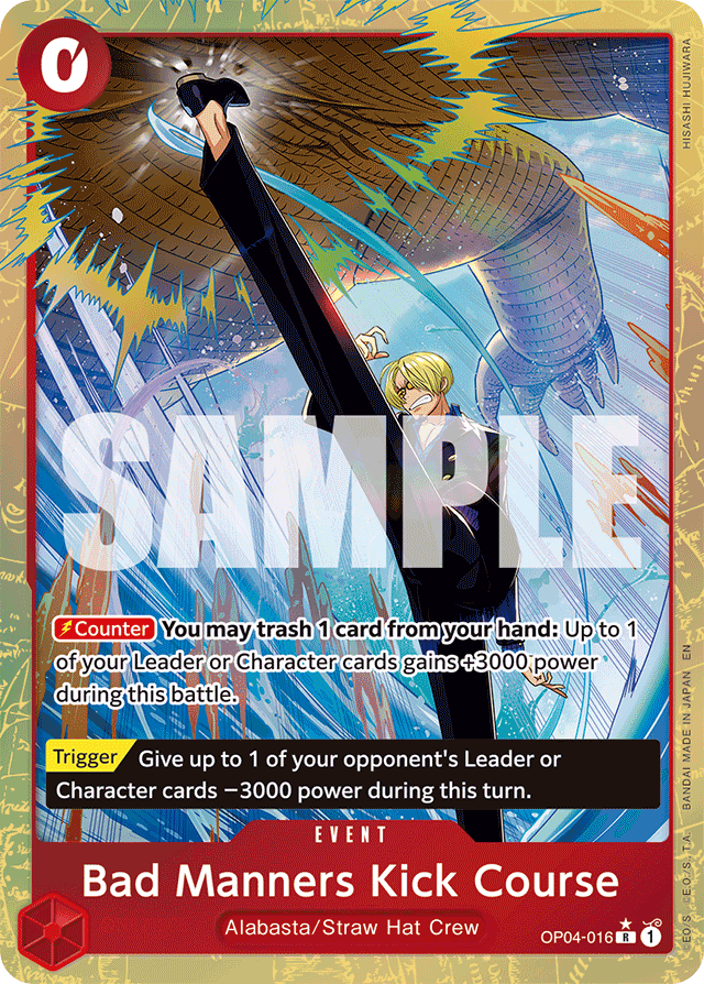 Bad Manners Kick Course (Alternate Art) - Premium Booster -The Best- Vol. 2 - R - OP04-016
