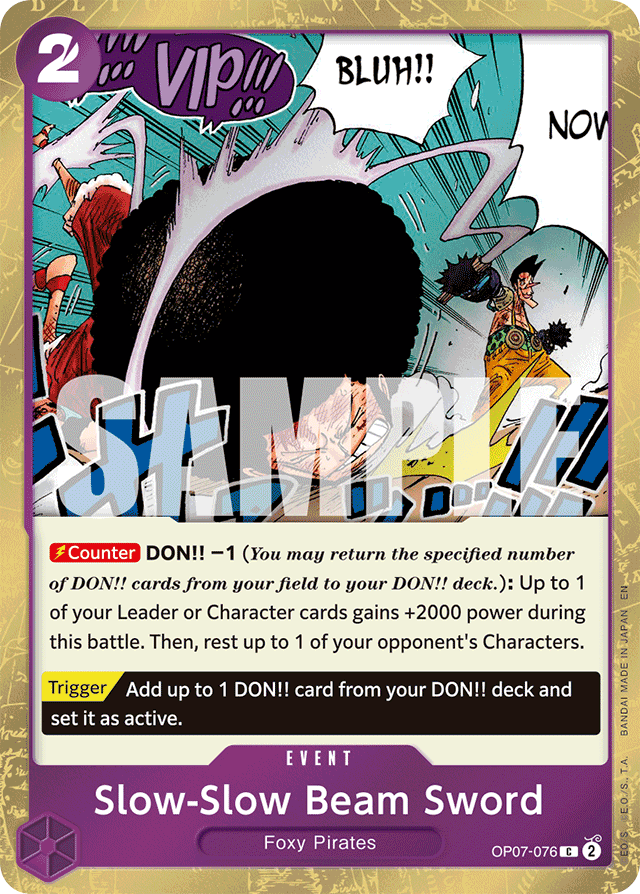 Slow-Slow Beam Sword (Pirate Foil) - Premium Booster -The Best- Vol. 2 - C - OP07-076