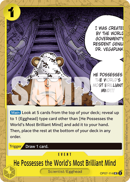 He Possesses the World's Most Brilliant Mind (Reprint) - Premium Booster -The Best- Vol. 2 - UC - OP07-114