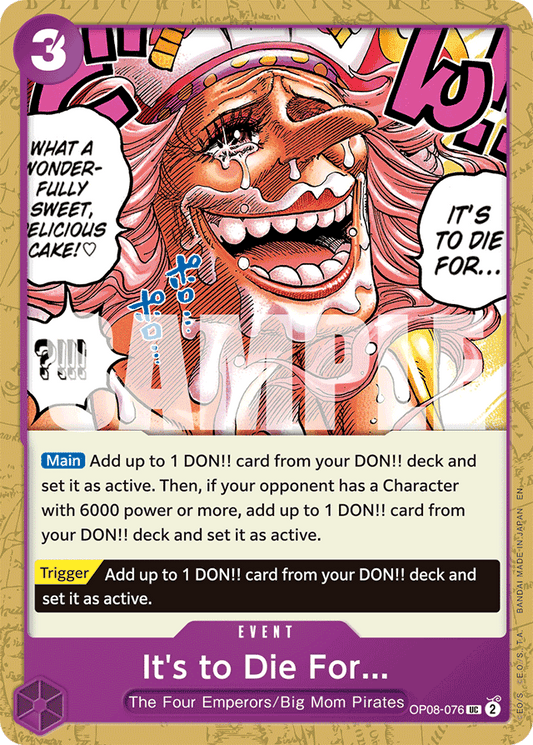 It's to Die For (Reprint) - Premium Booster -The Best- Vol. 2 - UC - OP08-076