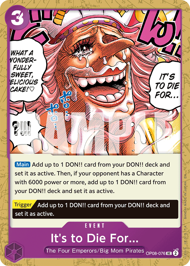 It's to Die For (Pirate Foil) - Premium Booster -The Best- Vol. 2 - UC - OP08-076