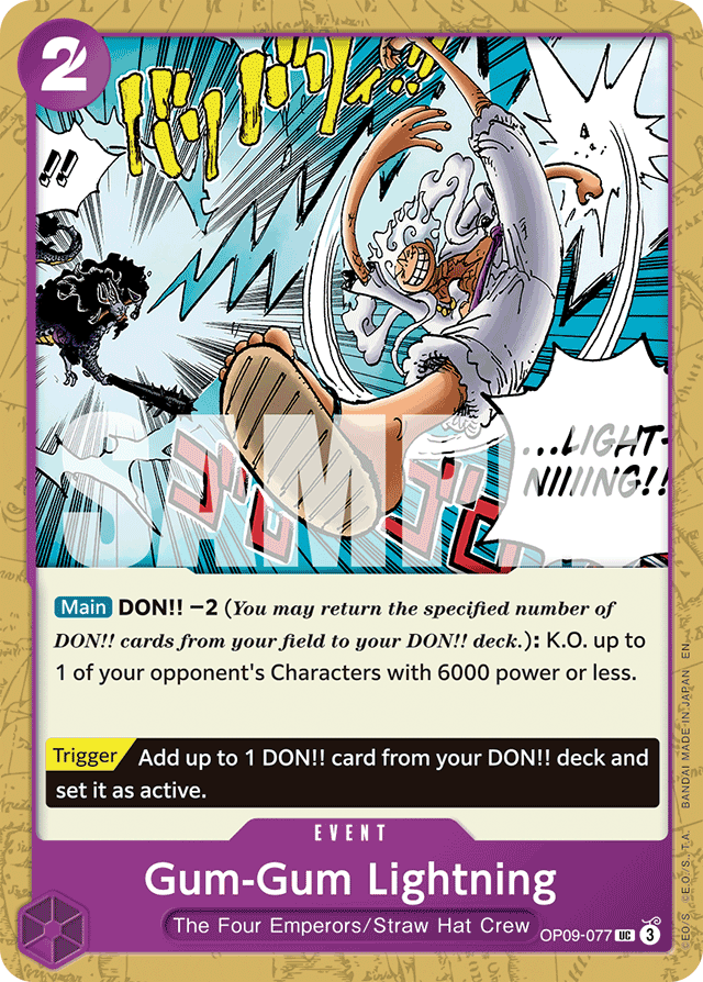 Gum-Gum Lightning (Reprint) - Premium Booster -The Best- Vol. 2 - UC - OP09-077