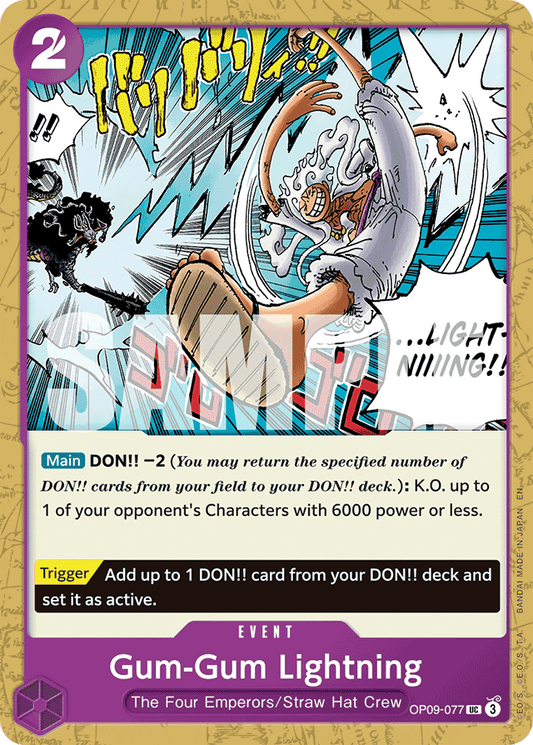 Gum-Gum Lightning (Pirate Foil) - Premium Booster -The Best- Vol. 2 - UC - OP09-077