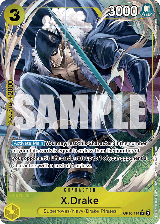 X.Drake (Alternate Art) - Premium Booster -The Best- Vol. 2 - UC - OP10-114
