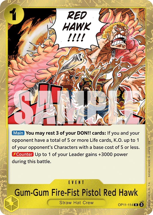 Gum-Gum Fire-Fist Pistol Red Hawk - A Fist of Divine Speed - R - OP11-114