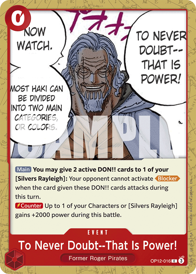 To Never Doubt--That Is Power! - Legacy of the Master - C - OP12-016