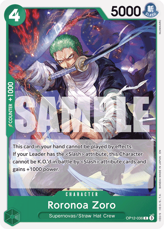 Roronoa Zoro (036) - Legacy of the Master - C - OP12-036