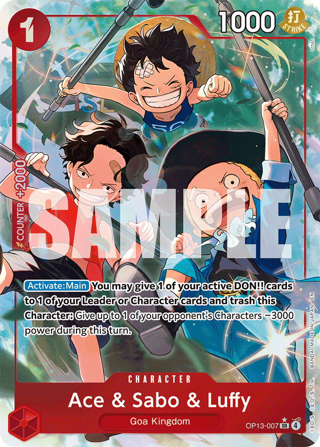 Ace & Sabo & Luffy (Alternate Art) - Carrying On His Will - SR - OP13-007