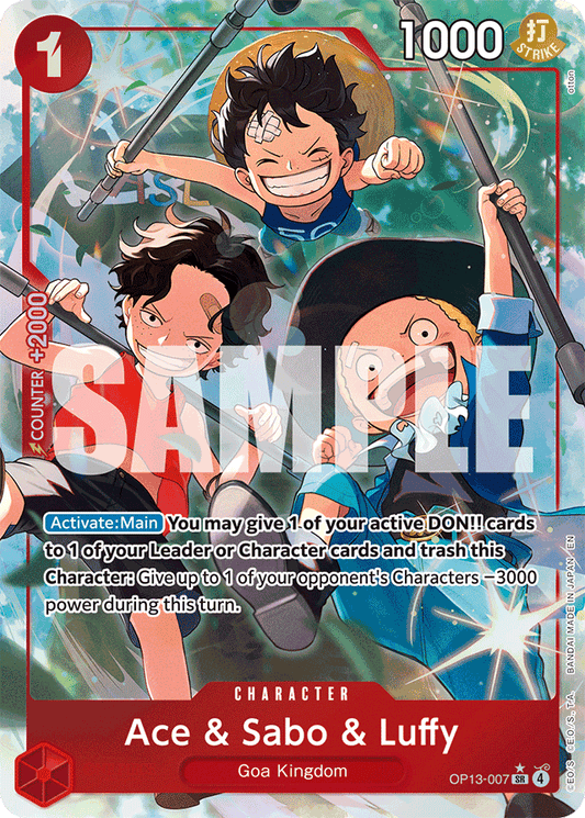 Ace & Sabo & Luffy (Alternate Art) - Carrying On His Will - SR - OP13-007