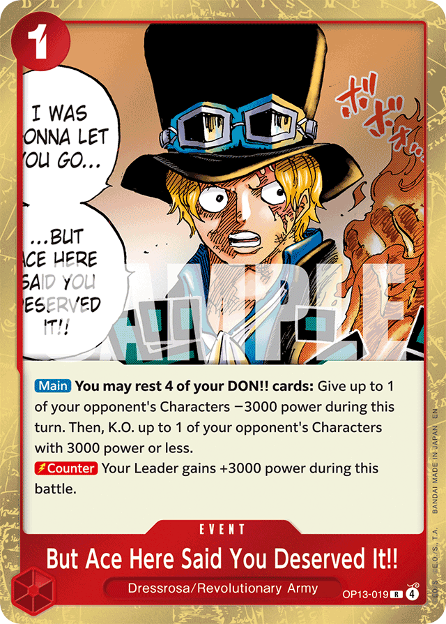 But Ace Here Said You Deserved It!! - Carrying On His Will - R - OP13-019