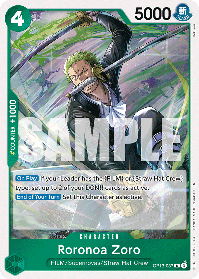 Roronoa Zoro - Carrying On His Will - R - OP13-037