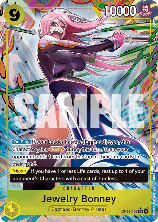 Jewelry Bonney (108) (Alternate Art) - Carrying On His Will - SR - OP13-108