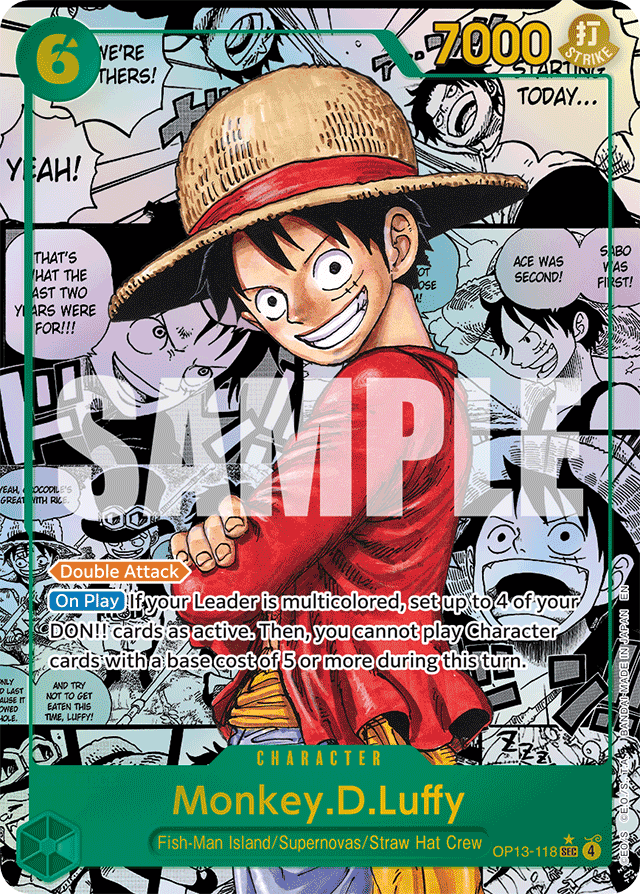 Monkey.D.Luffy (118) (Super Alternate Art) - Carrying On His Will - SEC - OP13-118