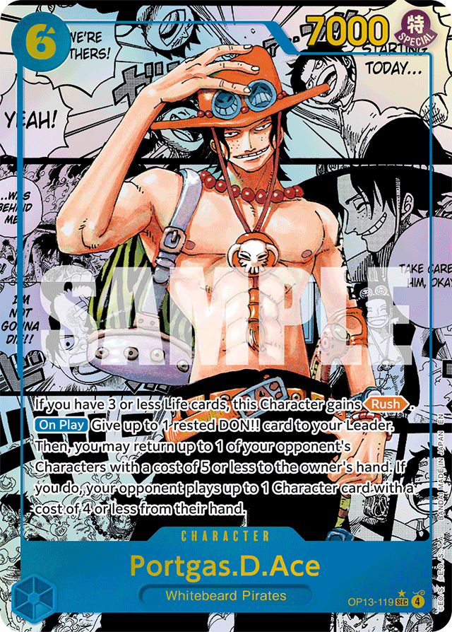 Portgas.D.Ace (119) (Super Alternate Art) - Carrying On His Will - SEC - OP13-119