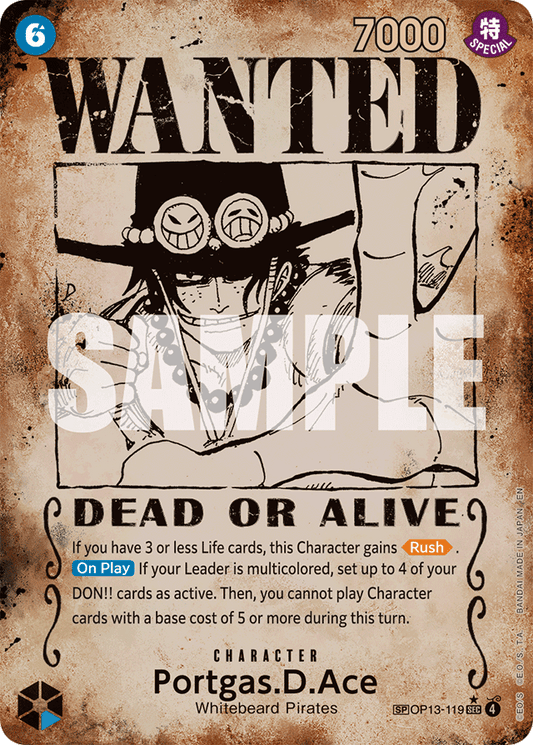 Portgas.D.Ace (119) (Wanted Poster) - Carrying On His Will - SEC - OP13-119