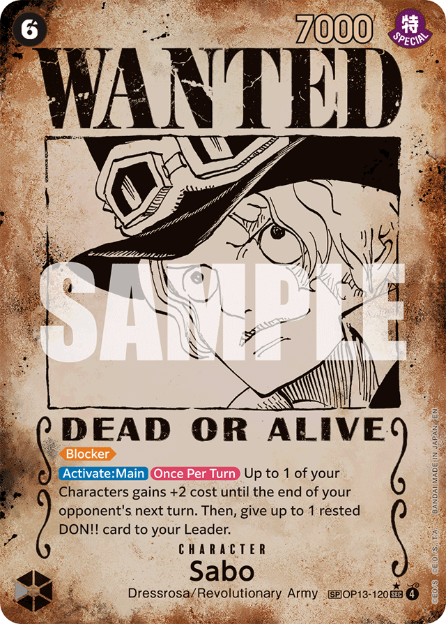 Sabo (120) (Wanted Poster) - Carrying On His Will - SEC - OP13-120