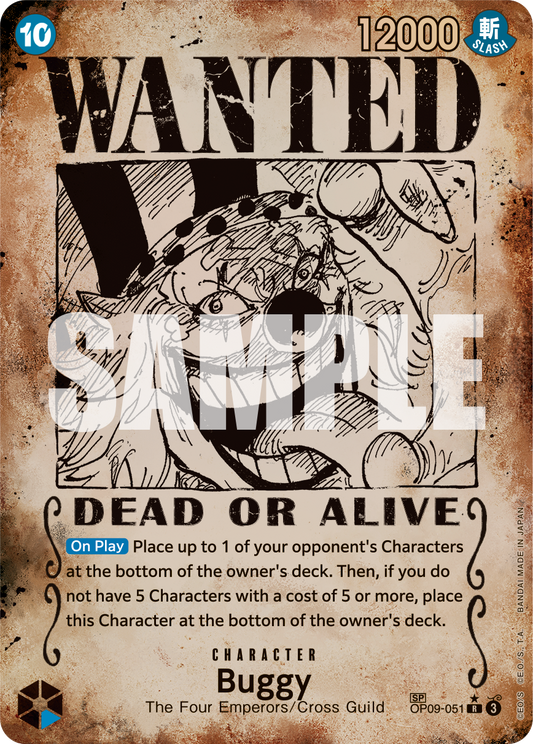 Buggy (051) (Wanted Poster) - Emperors in the New World - R - OP09-051