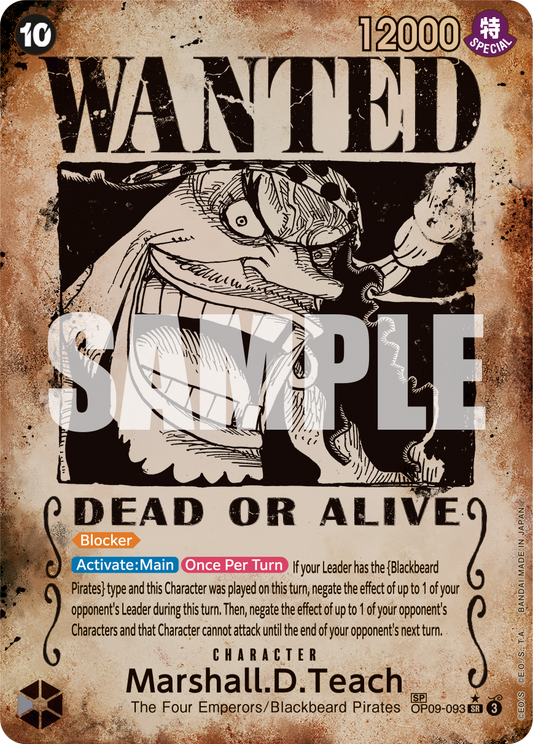 Marshall.D.Teach (093) (Wanted Poster) - Emperors in the New World - SR - OP09-093