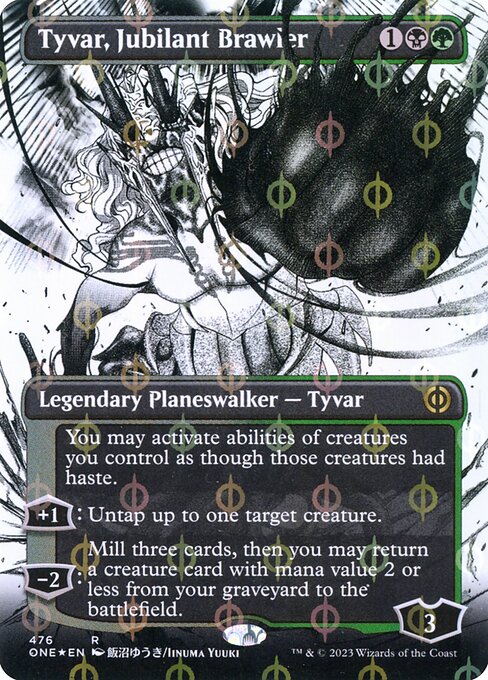 Tyvar, Jubilant Brawler (Borderless) (Step-and-Compleat Foil) - Phyrexia: All Will Be One - R - 476