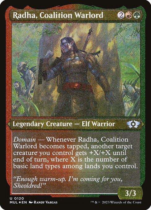 Radha, Coalition Warlord (Foil Etched) - March of the Machine: Multiverse Legends - U - 120