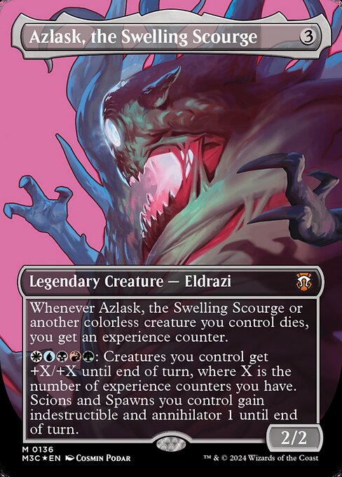 Azlask, the Swelling Scourge (Borderless) (Ripple Foil) - Commander: Modern Horizons 3 - M - 136
