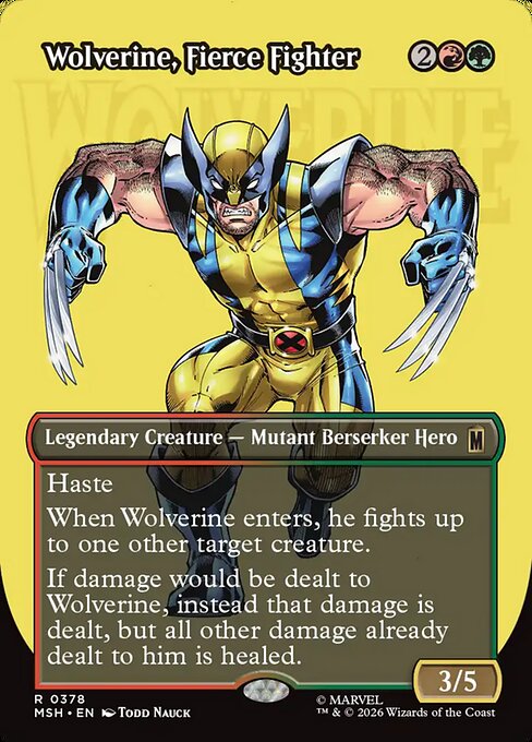 Wolverine, Fierce Fighter (Borderless) - Marvel Super Heroes - R - 378