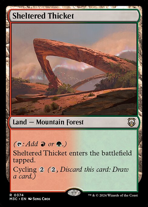 Sheltered Thicket (Ripple Foil) - Commander: Modern Horizons 3 - R - 374