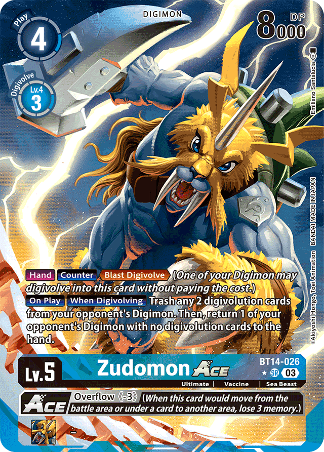 Zudomon ACE - Blast Ace - Super Rare - BT14-026 SR