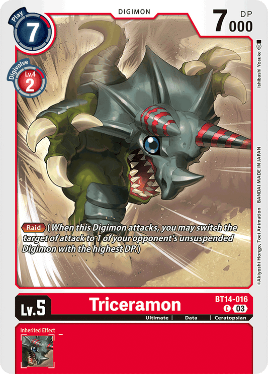 Triceramon - Blast Ace - Common - BT14-016 C