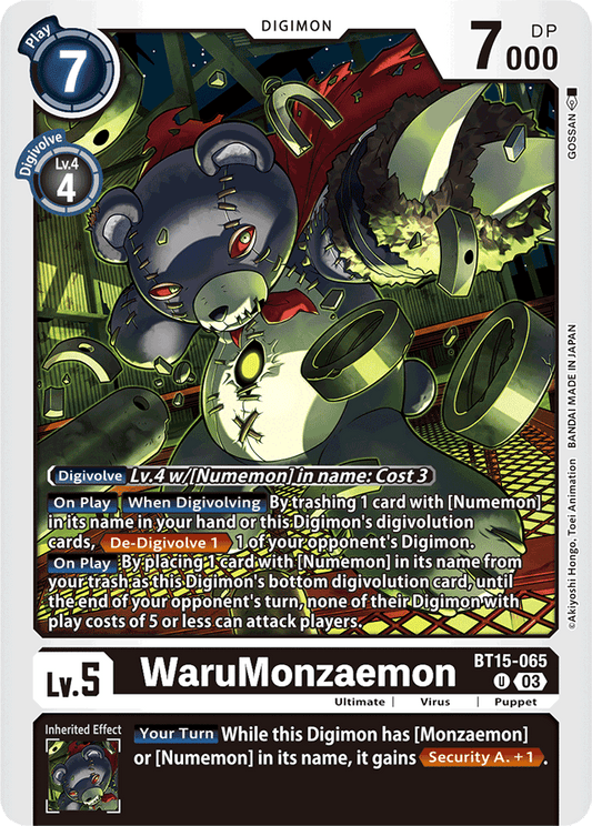 WaruMonzaemon - Exceed Apocalypse - Uncommon - BT15-065 U