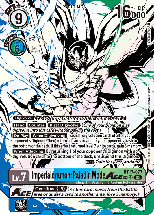 Imperialdramon: Paladin Mode ACE (Textured) - Secret Crisis - Special Rare - BT17-077 SR